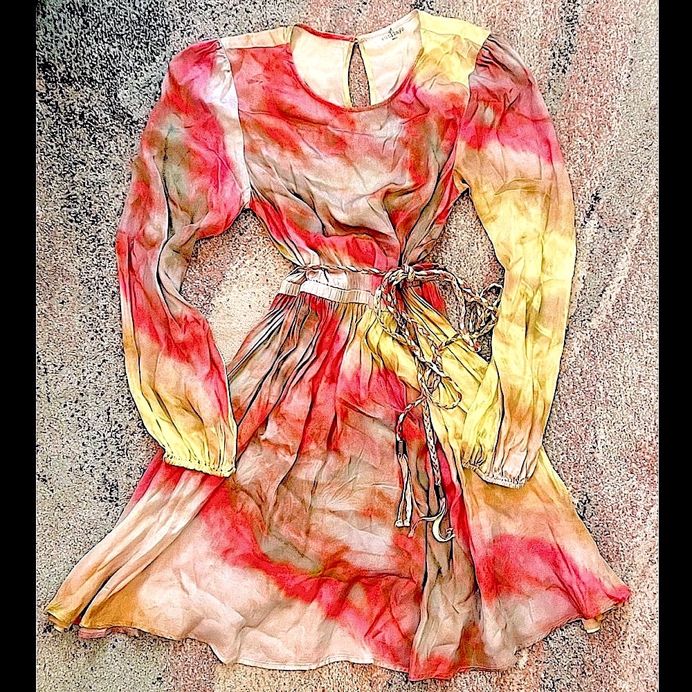 SUNDAYS NYC || Gilmour Watercolor Silk Dress in Sunrise TieDye - SZ 0 ⭐️NWOT⭐️